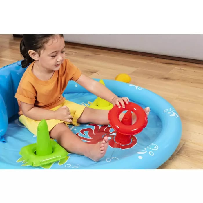 Детский надувной бассейн 115х89х76см "Морская ракушка" с навесом, 45л, от 6 мес