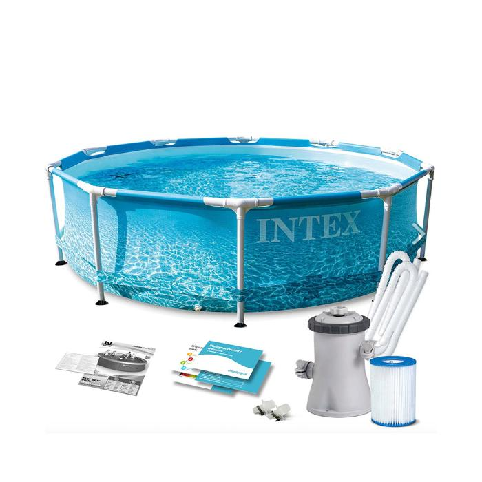 Каркасный бассейн Metal Frame 305х76см "Beachside" 4485л, фил.-насос 1250л/ч, Intex, 28208