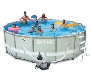 Каркасный бассейн Ultra Frame 488х122см, 19156л, комб.фил-нас, лестн, тент, подст, наб.д/чис,скиммер, Intex, 28328