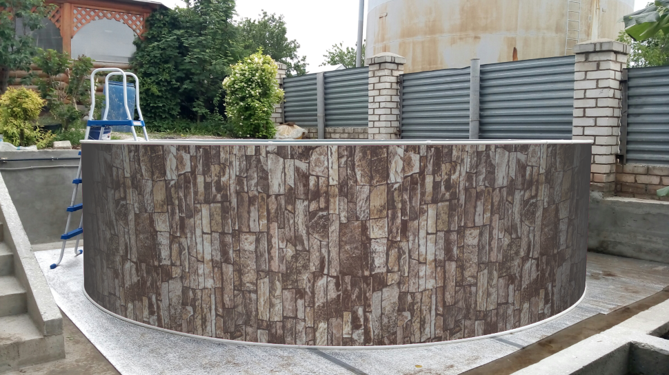 Круглый бассейн ЛАГУНА 5,49 х 1,25 м (природный камень)