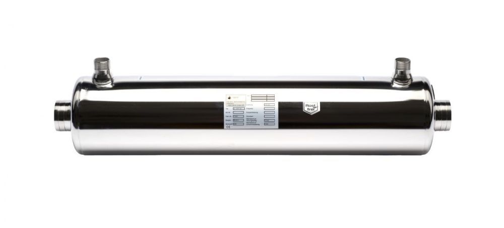 Теплообменник D-HWT 93, корпус и спираль из нерж. стали, 93-133 кВт