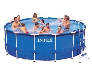 Каркасный бассейн Metal Frame 457х122см, 16805л, фил.-насос 3785л/ч, лестница, тент, подстилка, Intex, 28236