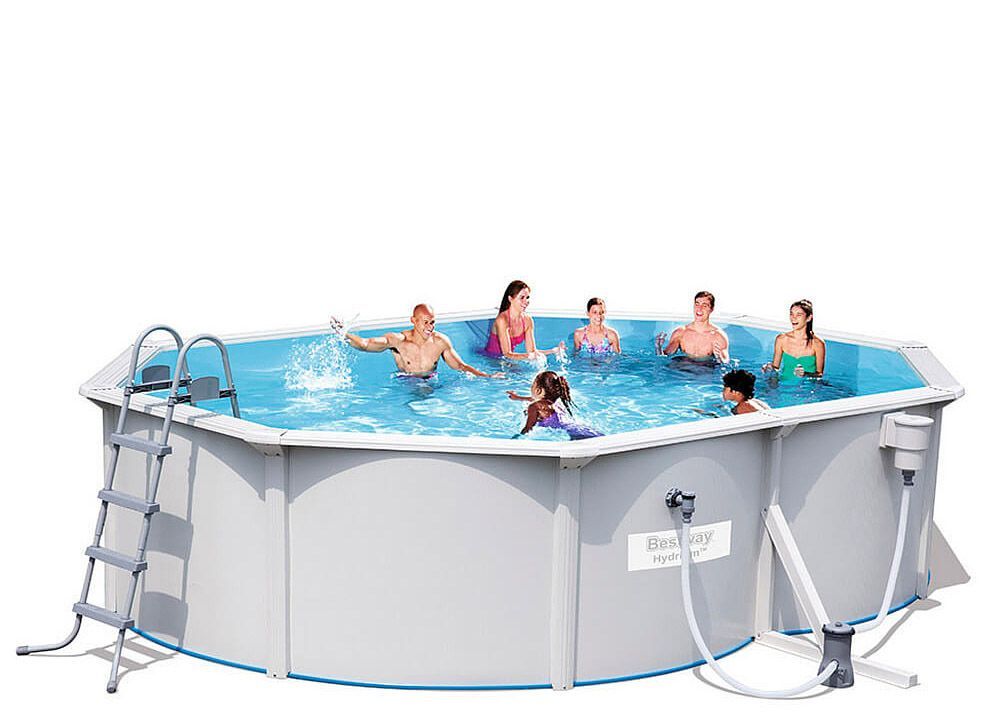 Стальной овальный бассейн Hydrium Oval Pool Set 500х360х120см, 16296л,фил.-насос 3028л/ч, лест,подст