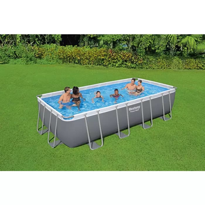 Каркасный бассейн Power Steel 549х274х122см, 14812л, песч.фил.-нас. 5678/ч, лестн., тент, попл.-доз., Bestway, 56466 BW