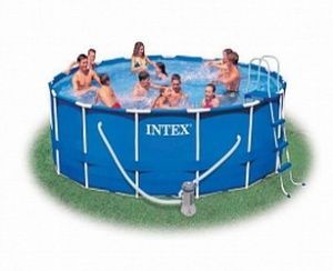 Каркасный бассейн Metal Frame 366х98см, фил.-насос 2006 л/ч, лестница, 9400л, 41кг, Intex, 28218