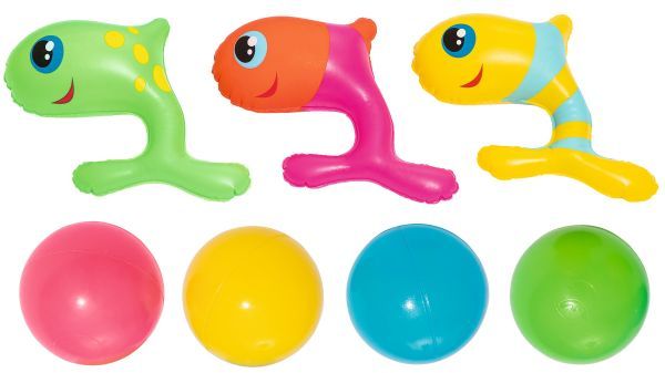 Игровой центр 280х257х87см "Морские жители" с разбрызгивателем, горкой и игрушками, 273л, от 2 лет