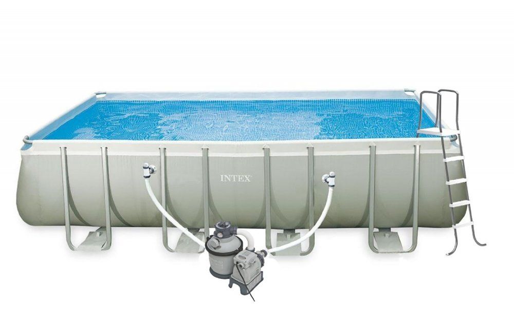 Каркасный бассейн Prism Frame 488х244х107см, 10874л, фил.-насос 3785л\ч, лестница, тент, подстилка, Intex, 26778