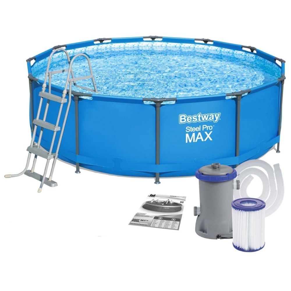 Каркасный бассейн 366х122 см, 10250л, фильтр-насос 2006л/ч, лестница, Bestway, 5614P BW