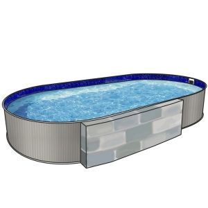Бассейн ЛАГУНА овальный вкапываемый 3,7 х 2,44 х 1,25 м (Принт)