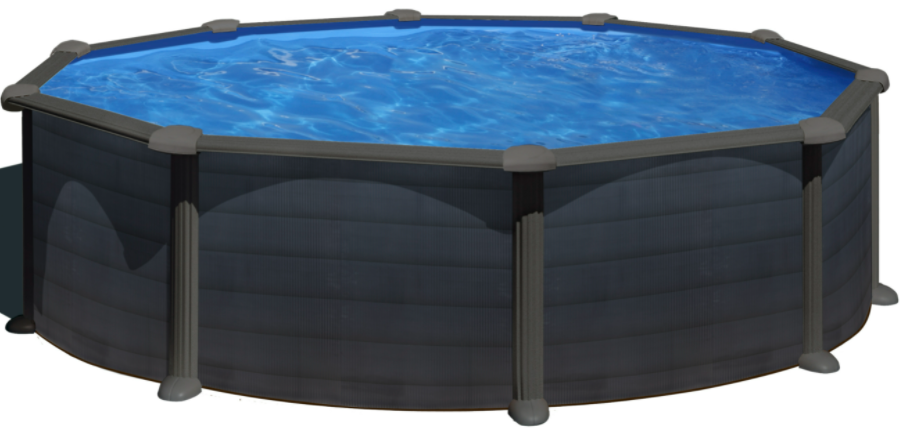 Круглый каркасный бассейн 350х132 см GRE графит