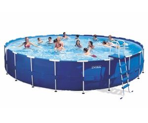 Каркасный бассейн Metal Frame 732х132см, 47241л, фильтр-насос 9463л/ч, лестница, тент, подстилка, Intex, 28262