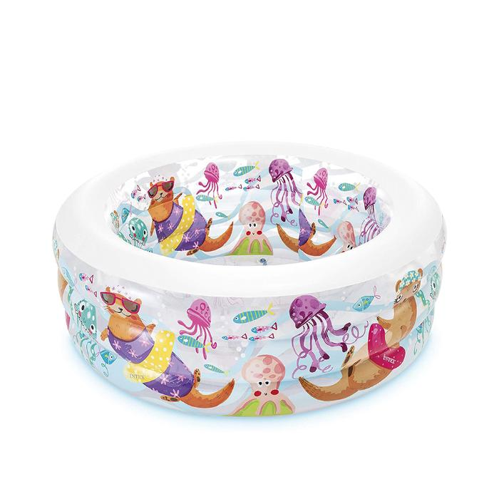 Детский надувной бассейн 152х56см "Аквариум" с надувным дном, 360л, от 6 лет