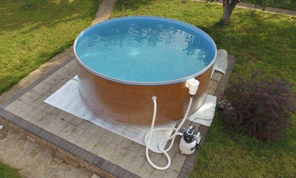 Круглый бассейн 305х125см "Темное дерево" 8400л