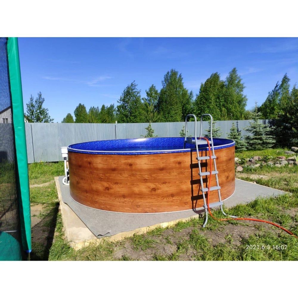 Круглый бассейн ЛАГУНА 5,49 х 1,25 м (ультрамариново-синий RAL 5002)