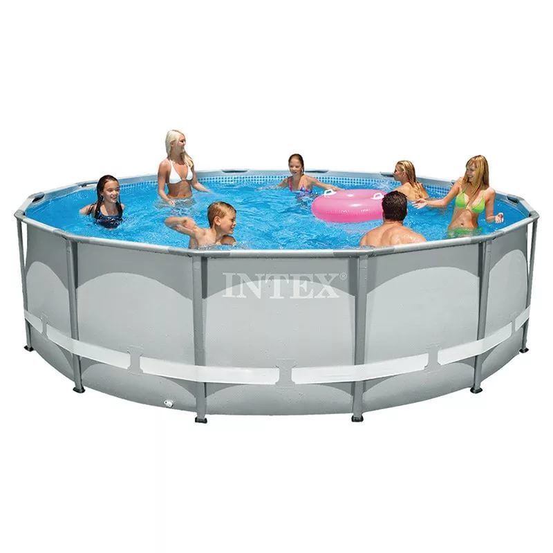 Каркасный бассейн Ultra Frame, 427х122см, 14600л, песочн.фил.-насос 28644, лестн., тент, подстилка, Intex, 28312