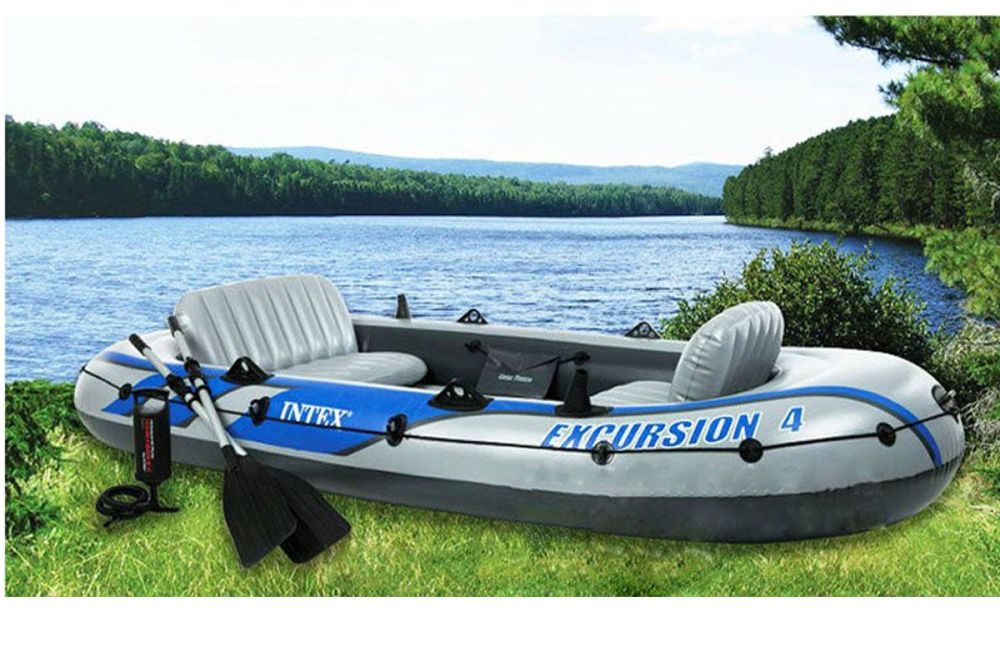 Надувная лодка "Excursion 4" 315х165х43см, алюм.вёсла 137см, насос 68614, до 500кг