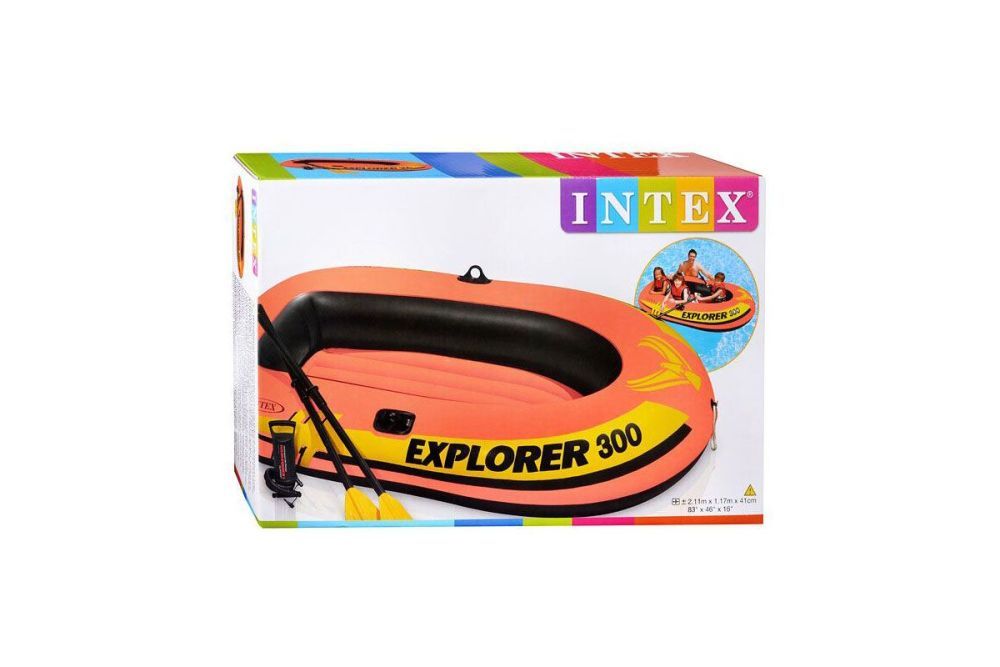 Надувная лодка "Explorer 300" 211х117х41см, вёсла 59623, насос 69613, от 6 лет, до 186кг
