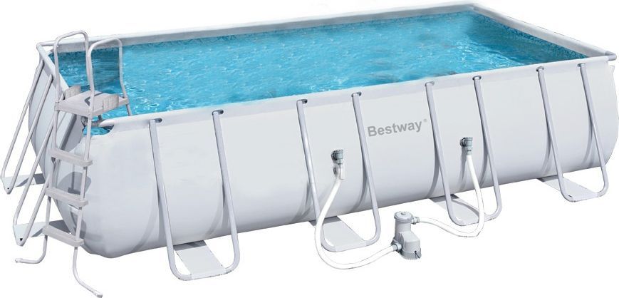 Каркасный прямоугольный бассейн 549х274х122 см, 14812 л, фильтр-насос 5678л/ч, тент, лестница, Bestway, 56223 BW