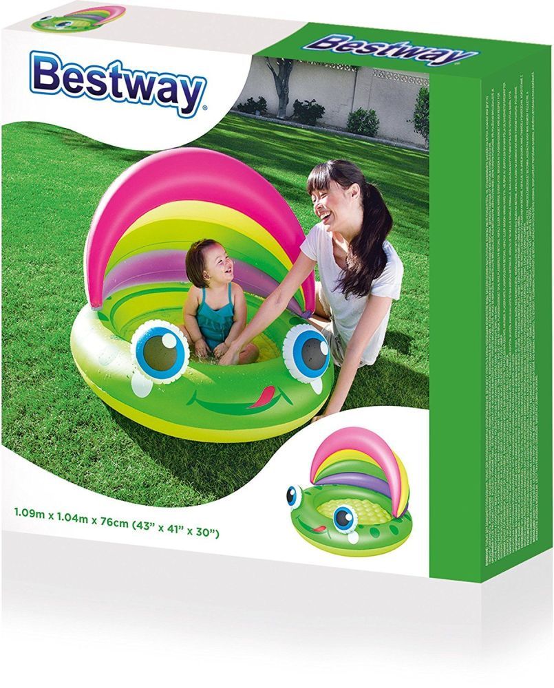 Детский бассейн с навесом от солнца "Лягушка", 109х104х76 см, 30 л