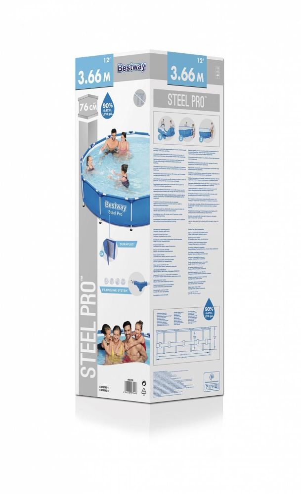 Каркасный бассейн Steel Pro 366х76см, 6473л, Bestway, 56706 BW