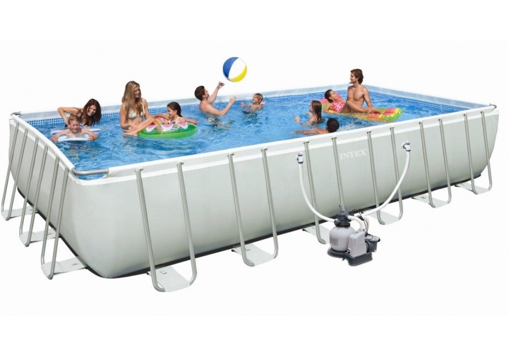 Каркасный бассейн Ultra Frame 732х366х132см, 31805л, комб.фил.-насос 6000л\ч, лестница, тент, подсти, Intex, 26366
