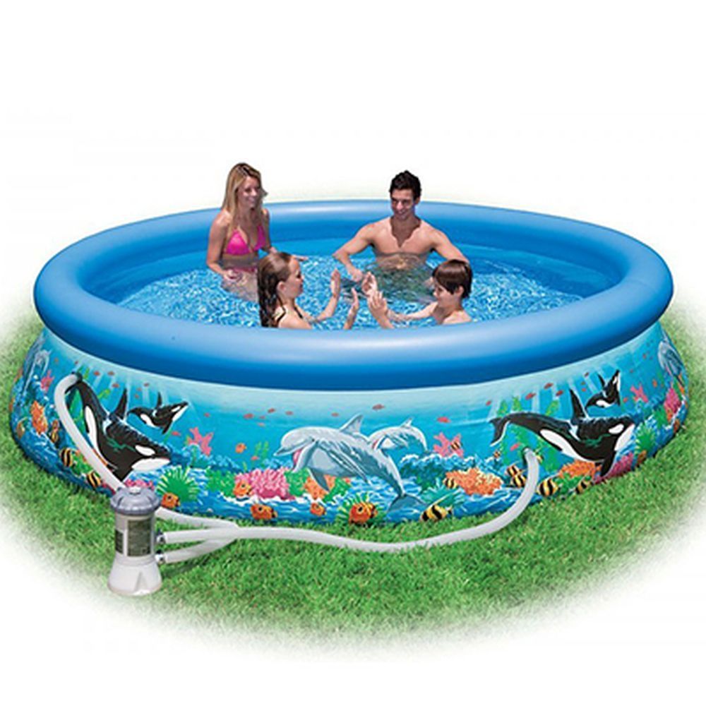 Бассейн Easy Set, 366х76см, "Океанский Риф", 5621л, фильтр-насос 2006л/ч, Intex, 28136