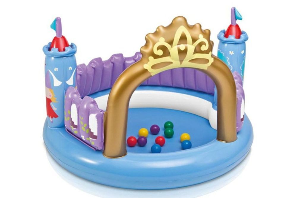 Детский надувной бассейн 142х117х122см "Дом" с навесом, от 1 до 3 лет