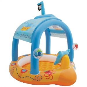 Детский надувной бассейн 107х102х99см "Пират" с навесом, от 1 до 3 лет
