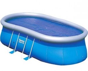 Бассейн овальный с надув. бортом 610x366x122 см, 19347л, фил-насос 3028л/ч, лестн., тент., Bestway, 56119 BW