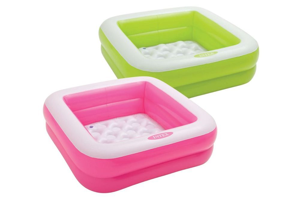 Детский надувной бассейн 86х86х25см "Игровая коробка" с надувным дном, 57л, 1-3 лет