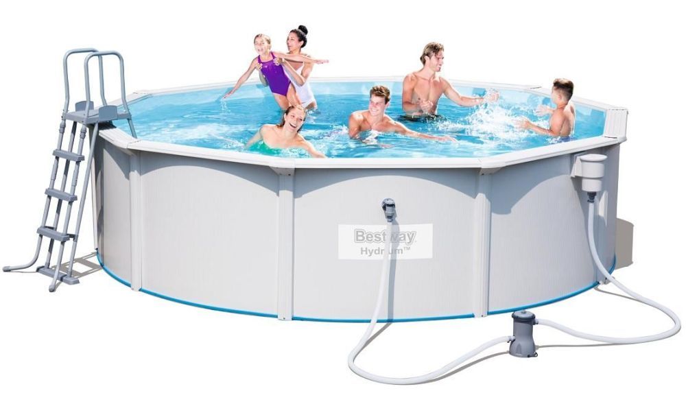 Стальной бассейн Hydrium Pool Set 460х120см, 17430л, фил.-насос 3028л/ч, лестница, подстилка