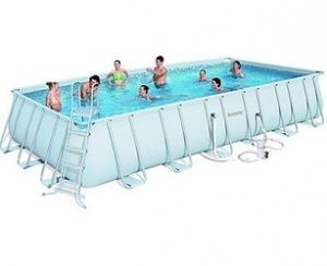 Каркасный прямоугольный бассейн 671х366х132см, 26845л, фильтр-насос 5678л/ч, тент, лестница, Bestway, 56272 BW