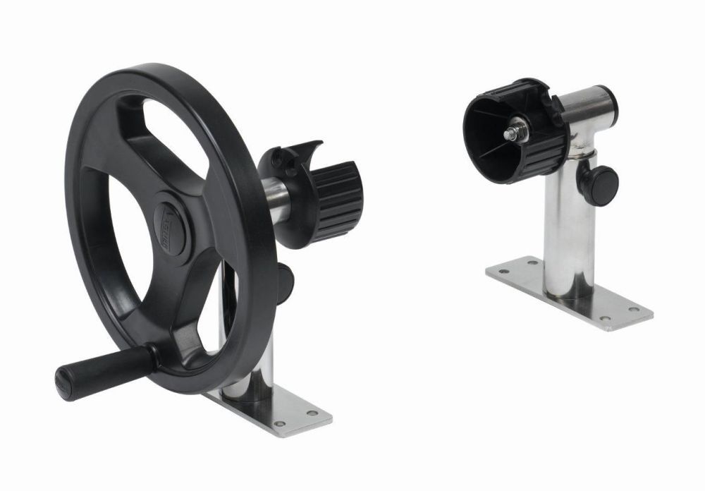 Суппорт напольный крепление на фланцах с электроприводом