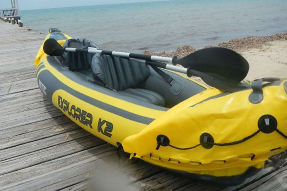 Надувная байдарка "Explorer K2" 312х91х51см, алюм.вёсла 218см, насос 68614, до 180кг