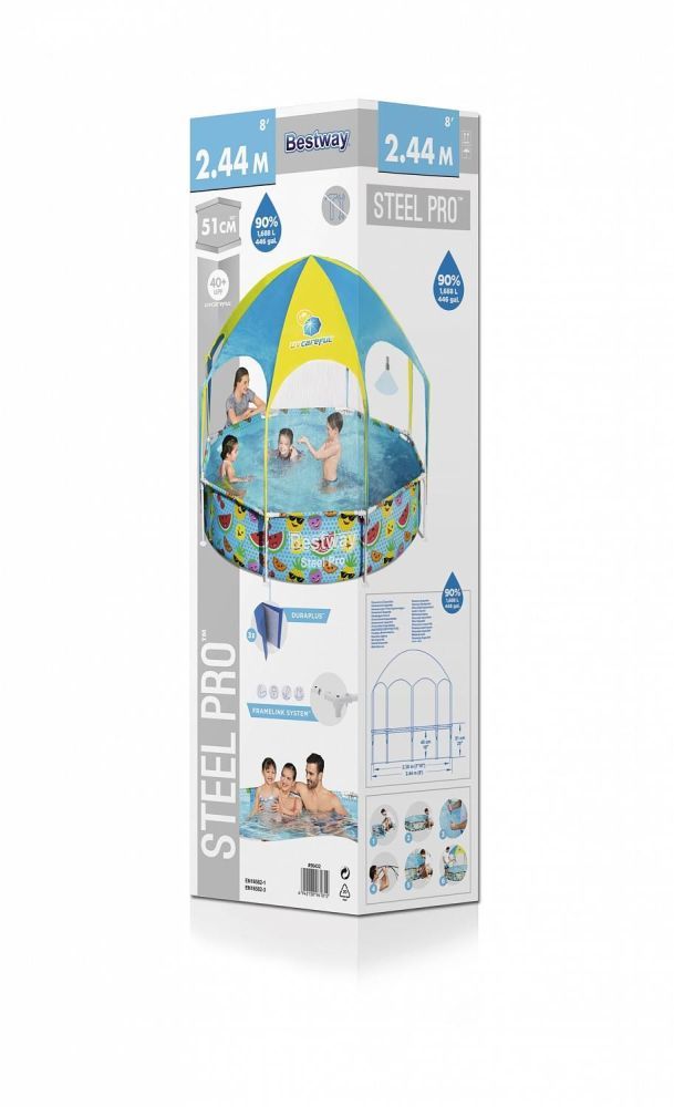 Каркасный бассейн My First Pool 244х51см с навесом, 1688л, Bestway, 56432 BW