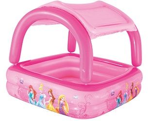Надувной бассейн с тентом от солнца 147х147х122 см, 265 л, Disney Princess
