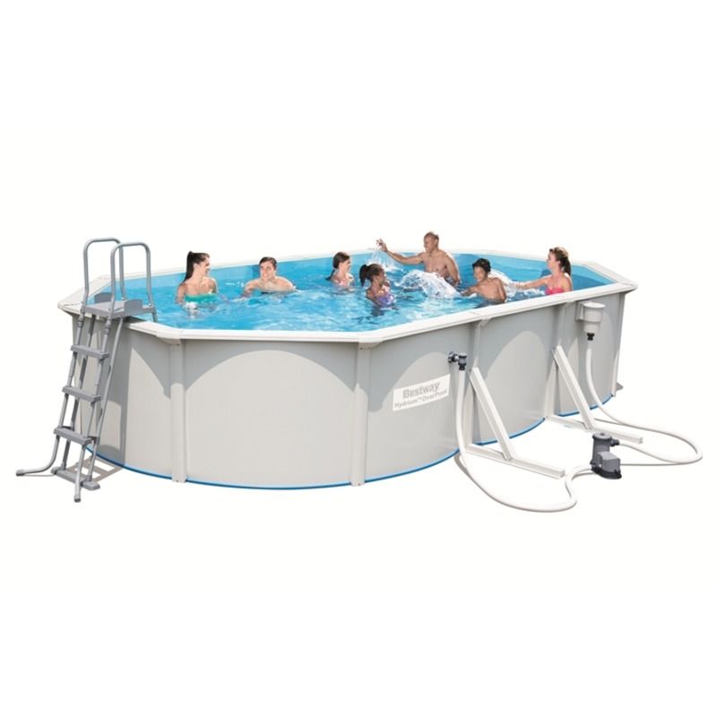 Стальной овальный бассейн Hydrium Oval Pool Set 610х360х120см, 19929л, фильтр-насос 5678л/ч, лестн, Bestway, 56371 BW