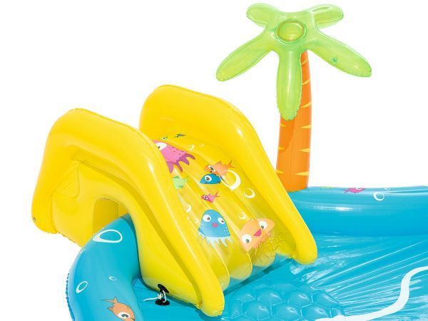 Игровой центр 280х257х87см "Морские жители" с разбрызгивателем, горкой и игрушками, 273л, от 2 лет