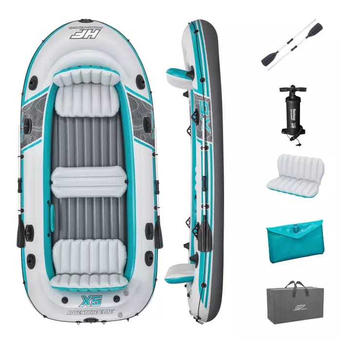 Надувная лодка "Adventure Elite X5 Raft Set" 364х166см, вёсла 62064, насос 62086, до 600кг
