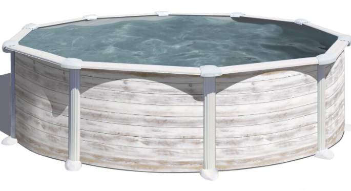 Круглый каркасный бассейн 350х132 см GRE беленый дуб