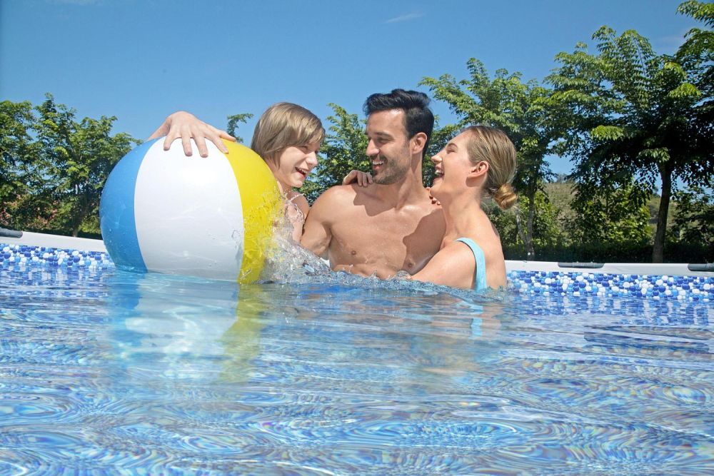 Каркасный бассейн Steel Pro Max 488х122см, 19480л, фил.-насос 5678л/ч, лестница, тент, Bestway, 5612Z BW