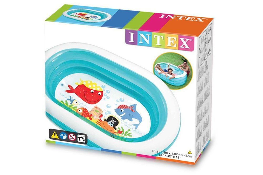 Детский надувной бассейн 163х107х46см "Морские друзья" 230л, от 3 лет