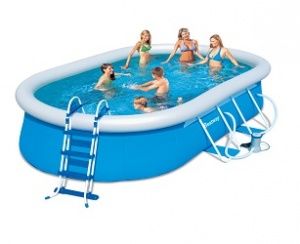Бассейн овальный с надув. бортом 488х305х107 см, 10759 л, фил.-насос 3028л/ч, тент, лестница., Bestway, 56447/56269 BW