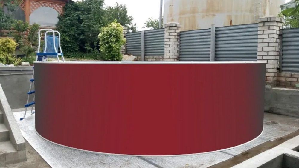 Круглый бассейн ЛАГУНА 5,49 х 1,25 м (рубиново-красный RAL 3003)