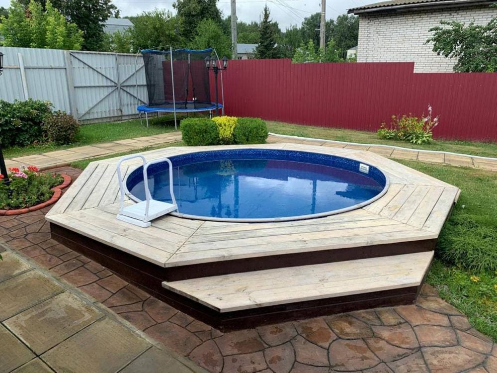 Круглый бассейн ЛАГУНА 3,66 х 1,25 м (сигнальный белый RAL 9003)