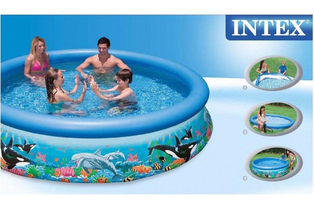 Бассейн Easy Set, 366х76см, "Океанский Риф", 5621л, фильтр-насос 2006л/ч, Intex, 28136