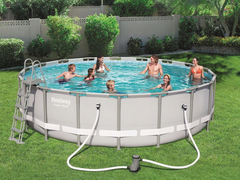 Каркасный бассейн 549х132см, 26000л, фил.-насос 5678л/ч, лестница, тент, Bestway, 56427 BW