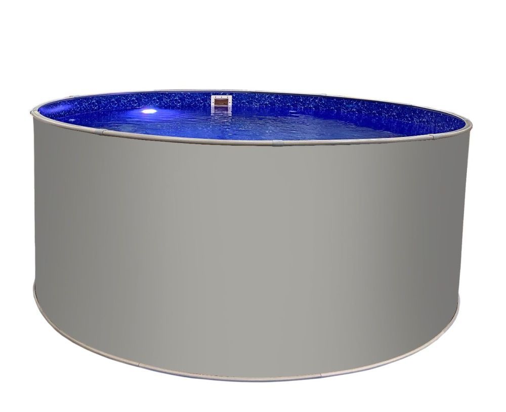 Круглый бассейн ЛАГУНА 3 х 1,25 м (светло-серый RAL 7004),чаша 0.6мм