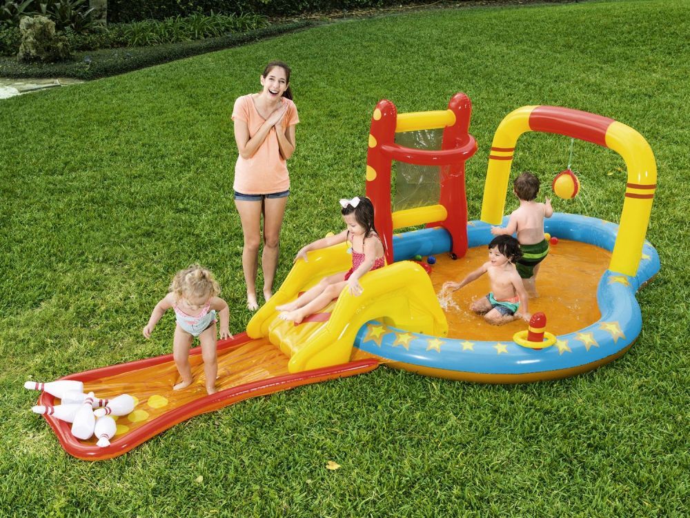 Игровой центр 435х213х117см "Маленькие чемпионы" с разбрыз., горкой и игрушками, 314л, от 2 лет