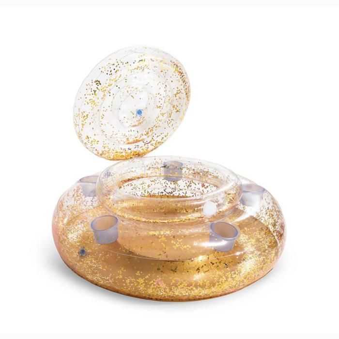 Плавающий холодильник 74х33см "Золотой блеск" с подстаканниками